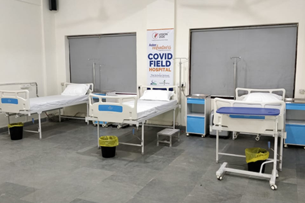 Vision 2026 Gears Up COVID Response: 50-Bedded Covid Field Hospital comes up in Jamia Nagar, Delhi